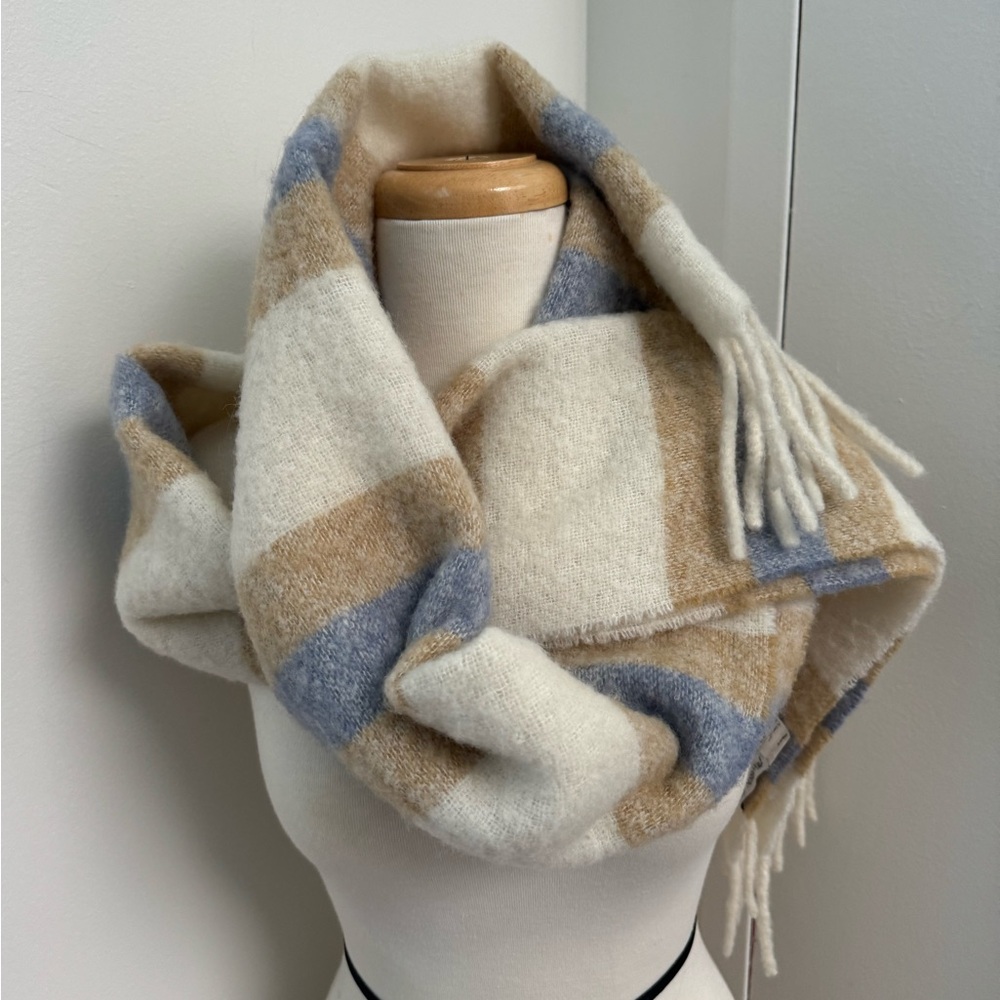 JW Anderson X Uniqlo Brushed Scarf Wool Blend Fringe Long Winter Wrap Blanket